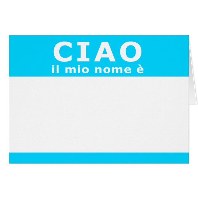 CIAO il mio nome e (Voorkant Horizontaal)