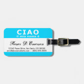 CIAO il mio nome e (blauw) Bagagelabel (Voorkant horizontaal)