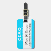 CIAO il mio nome e (blauw) Bagagelabel (Voorkant verticaal)