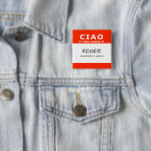 CIAO il mio nome e Vierkante Button 5,1 Cm (In situ)