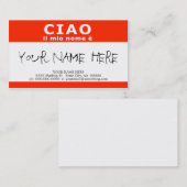 CIAO il mio nome e Visitekaartje (Voorkant / Achterkant)