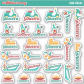 Ciao Italia. Aangepaste naamlabels Italië | Sticke Sticker (Voorkant)