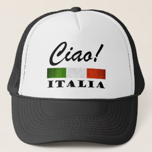 Ciao! Italia Tricolore Green White Red Italië Vlag Trucker Pet