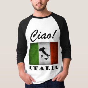 Ciao! Italia Tricolore Italiaanse vlag Kaart van I T-shirt