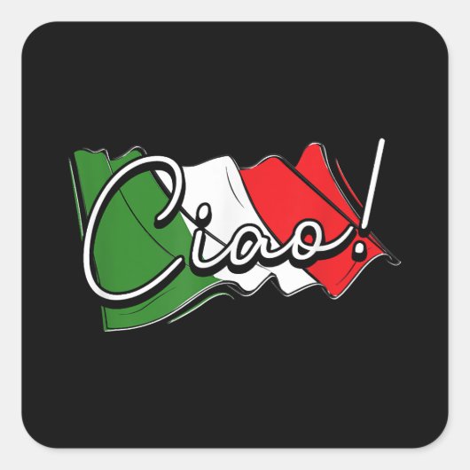 Ciao. - Italiaanse en Europese Venetië Scooter en  Vierkante Sticker (Voorkant)