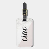 Ciao | Italiaanse Hallo en afscheid van Marble Kij Bagagelabel (Voorkant verticaal)