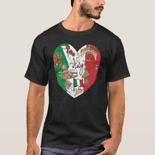 Ciao Italy Cool Italy Graphic Flag Heart Ital T-shirt