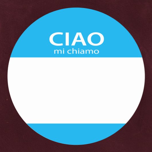 Ciao Mi Chiamo Italiaanse hallo Ronde Sticker