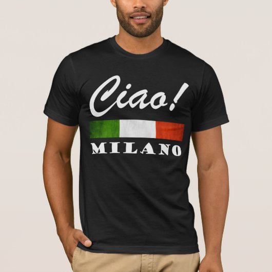 Ciao! Milano Tricolore Italiaanse vlag Milaan Ital T-shirt (Voorkant)