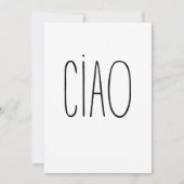 Ciao - minimalistic typography card kaart (Voorkant)