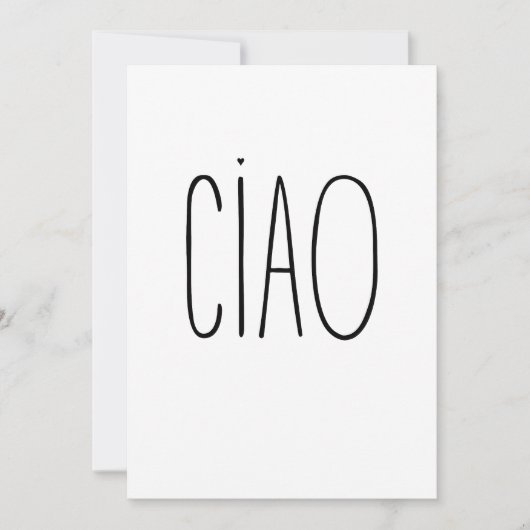 Ciao - minimalistic typography card kaart (Voorkant)