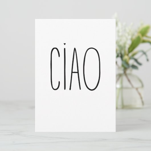 Ciao - minimalistic typography card kaart (Staand voorkant)