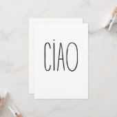 Ciao - minimalistic typography card kaart (Voorkant / Achterkant in situ)