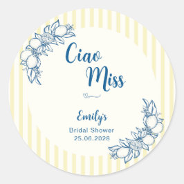 Ciao Miss Bruiloft Rond Sticker