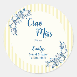 Ciao Miss Bruiloft Rond Sticker