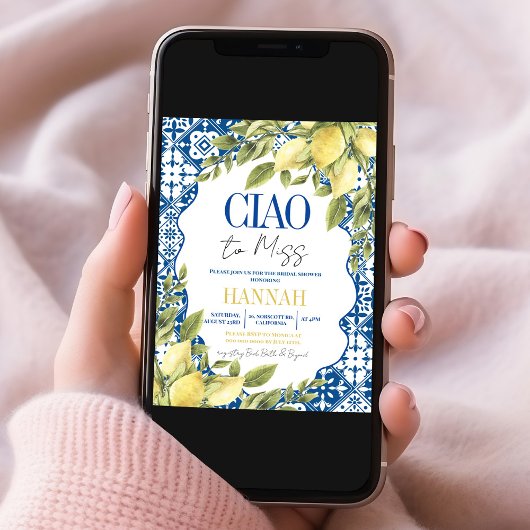 Ciao naar Miss Italian Lemon Vrijgezellenfeest Kaart