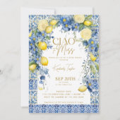 Ciao naar Miss Italië Citroenblauw Tegels Vrijgeze Kaart (Voorkant)