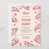 Ciao Red Hand-Drawn Pizza Night Party Kaart (Voorkant)