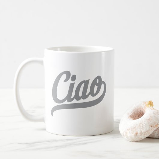 Ciao-script (grijs) koffiemok (Met donut)