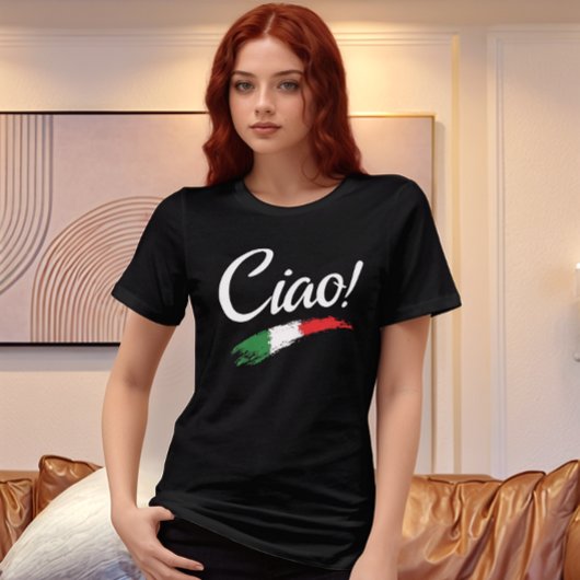 Ciao Script Witte Tekst Minimalistische Dames Tri- Tri-Blend Shirt