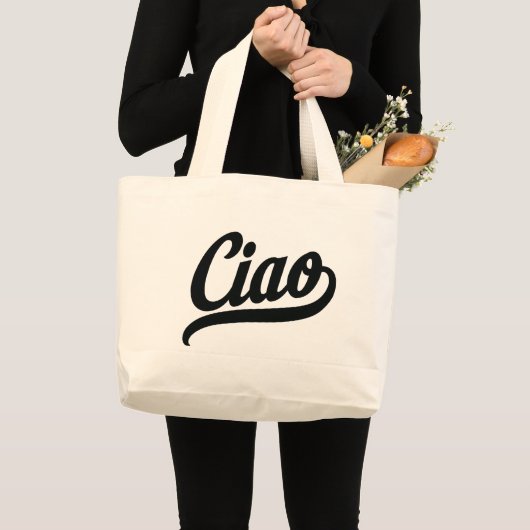 Ciao-script (zwart) grote tote bag (Voorkant (product))