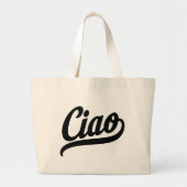 Ciao-script (zwart) grote tote bag (Voorkant)