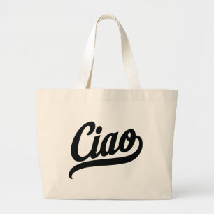 Ciao-script (zwart) grote tote bag