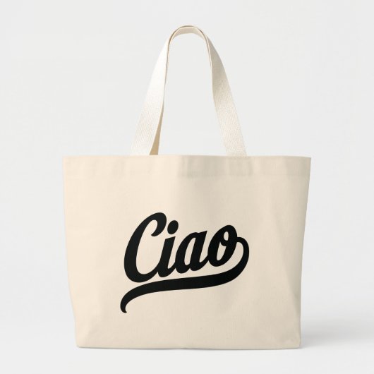 Ciao-script (zwart) grote tote bag (Voorkant)