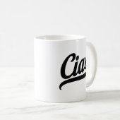 Ciao-script (zwart) koffiemok (Voorkant rechts)