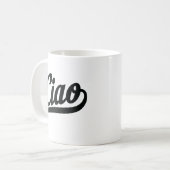 Ciao-script (zwart) koffiemok (Voorkant links)