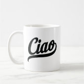 Ciao-script (zwart) koffiemok (Links)