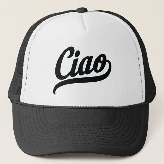 Ciao-script (zwart) trucker pet (Voorkant)