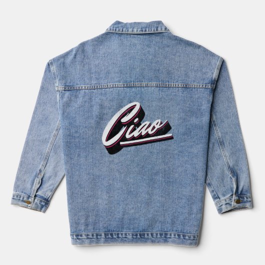 Ciao tekst ontwerp denim jacket (Achterkant)