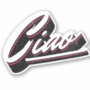 Ciao tekst ontwerp sticker