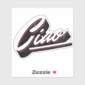 Ciao tekst ontwerp sticker (Vel)