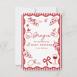 Ciao Thank You Kaart - Italiaanse Baby Shower 