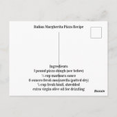 Ciao van Napels Italië Margherita Pizza Recept Briefkaart (Achterkant)