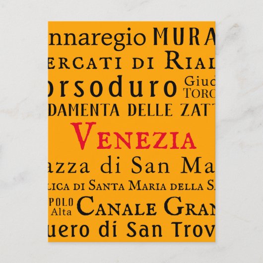 Ciao Venezia! Briefkaart (Voorkant)