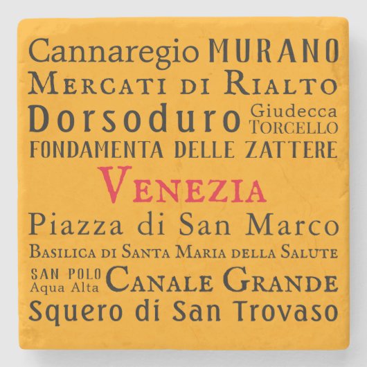 Ciao Venezia! Stenen Onderzetter (Voorkant)
