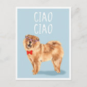 Ciao zegt dat de Chow Chow Dog grappige woordspeli Briefkaart (Voorkant)