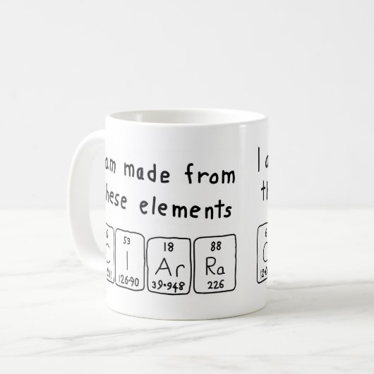 Ciarra periodiek systeem naam mok (Voorkant links)