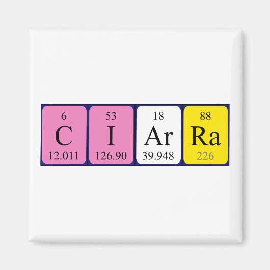 Ciarra periodiek table name magnet (Voorkant)
