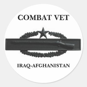 CIB2SUBD3, COMBAT VET, IRAK-AFGHANISTAN RONDE STICKER