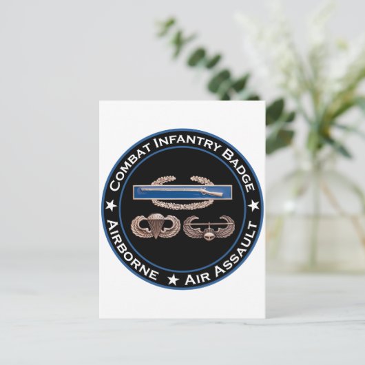 CIB Airborne Air Assault Briefkaart (Staand voorkant)
