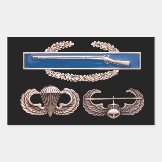 CIB Airborne Air Assault Rechthoekige Sticker (Voorkant)