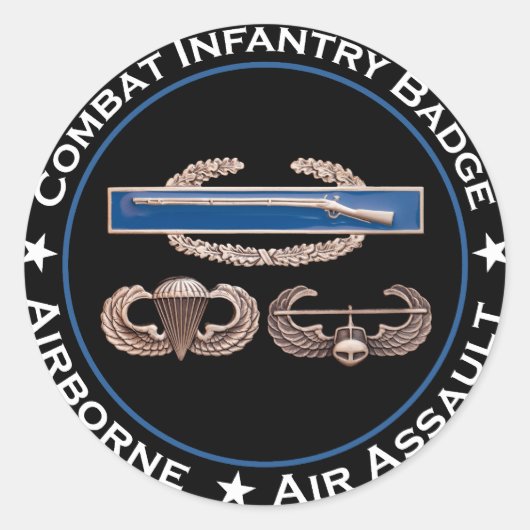 CIB Airborne Air Assault Ronde Sticker (Voorkant)