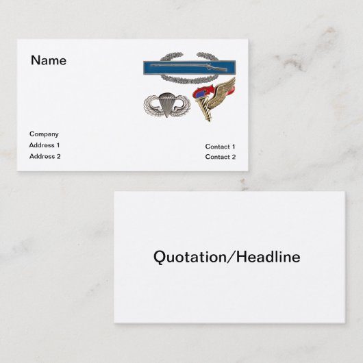 CIB Airborne Pathfinder Visitekaartje (Voorkant / Achterkant)