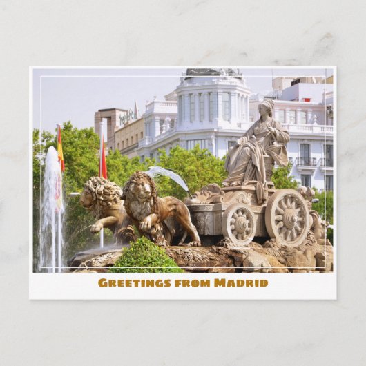 Cibeles Fontein Madrid Spanje Modern Briefkaart (Voorkant)
