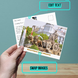 Cibeles Fontein Madrid Spanje Modern Briefkaart