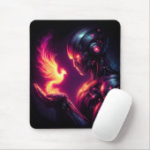 Ciber Futuristische Robot Phoenix Vuur Geest Muismat (Met muis)